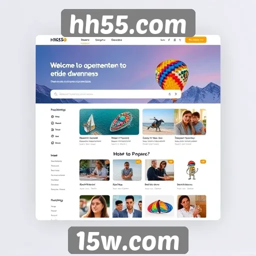 Interface do usuário no hh55.com é intuitiva